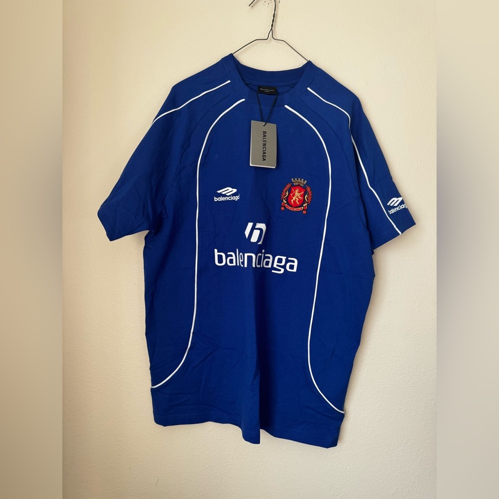 Balenciaga Soccer Oversized T-shirt in Blue
